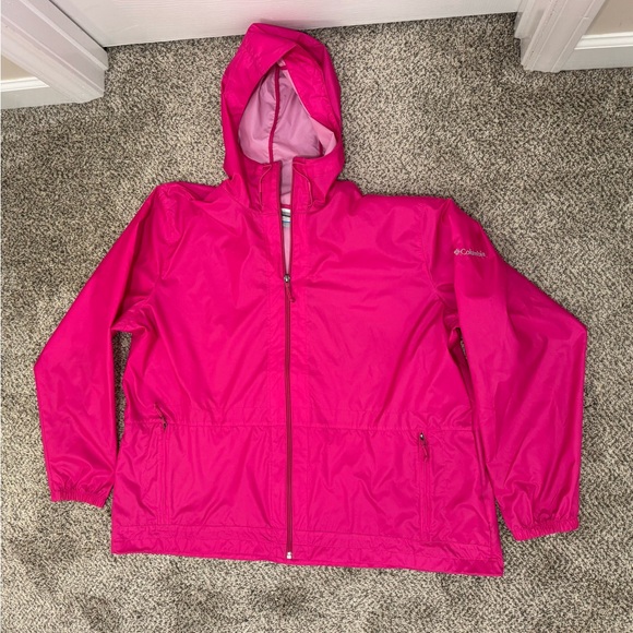Columbia Windbreaker Women's XXL Pink Time Is Right Lightweight Jacket Track - Picture 1 of 11